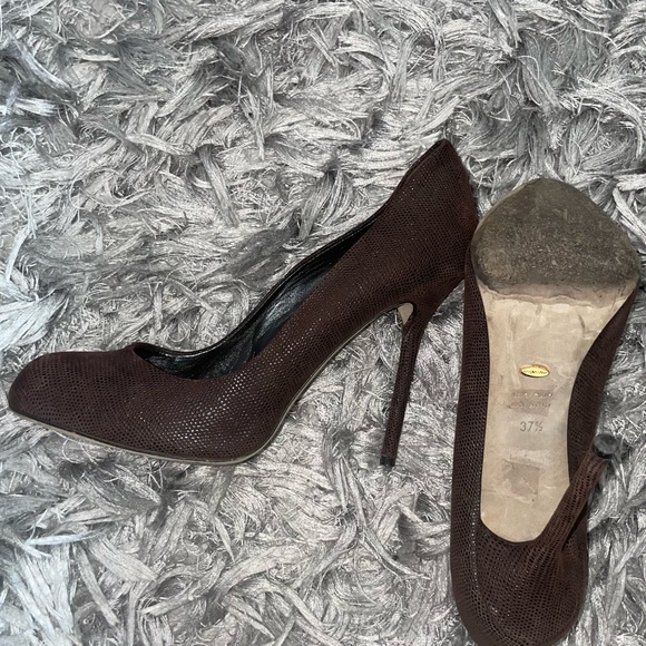 Sergio Rossi brown Leather Pumps size women’s 37.5 - Picture 6 of 9